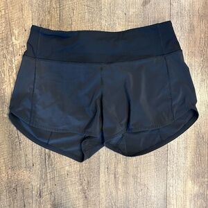 Black Lululemon Speed Up Lined Short 4", Size 6